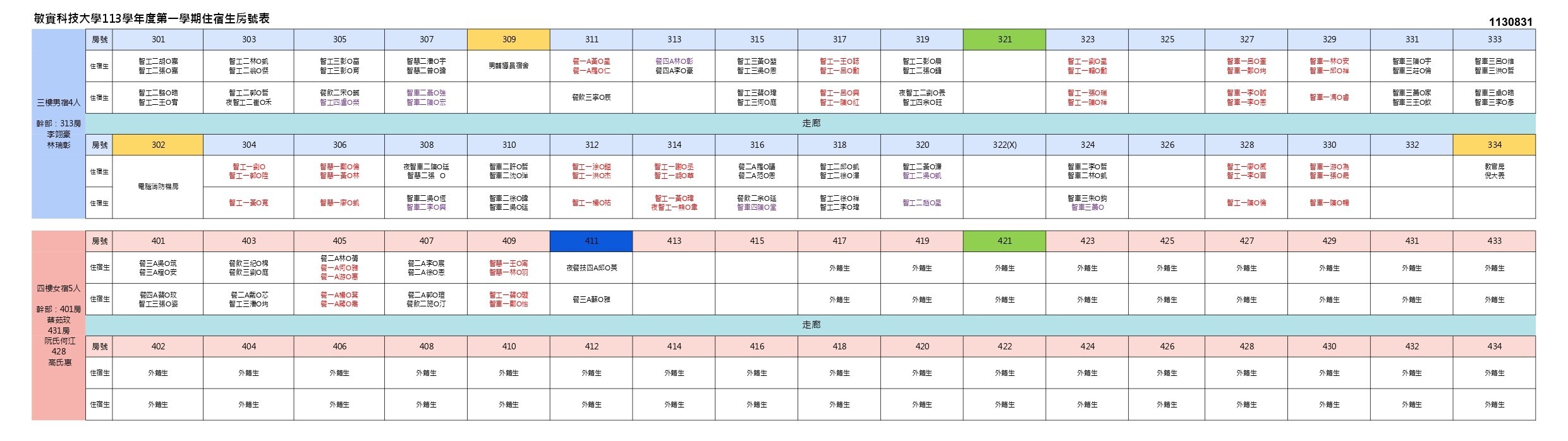 113-1房號分配