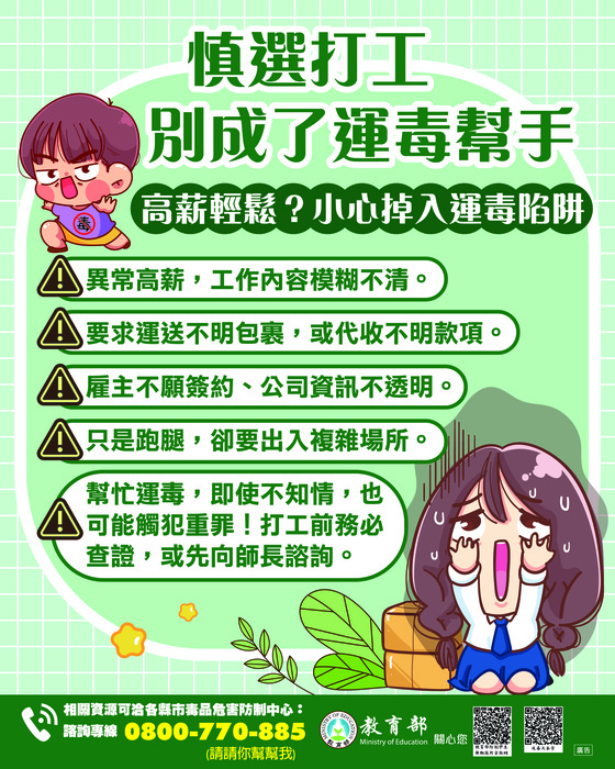 慎選打工  別成了運毒幫手圖片